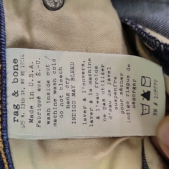 Rag & Bone Womens Parliament Skinny Jeans Made in The USA Size 25 - Picture 14 of 14